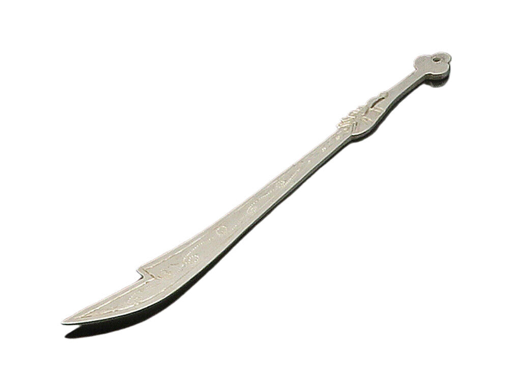 925 Sterling Silver  Vintage Swirl Patterned Sword Motif Pendant  PT12840