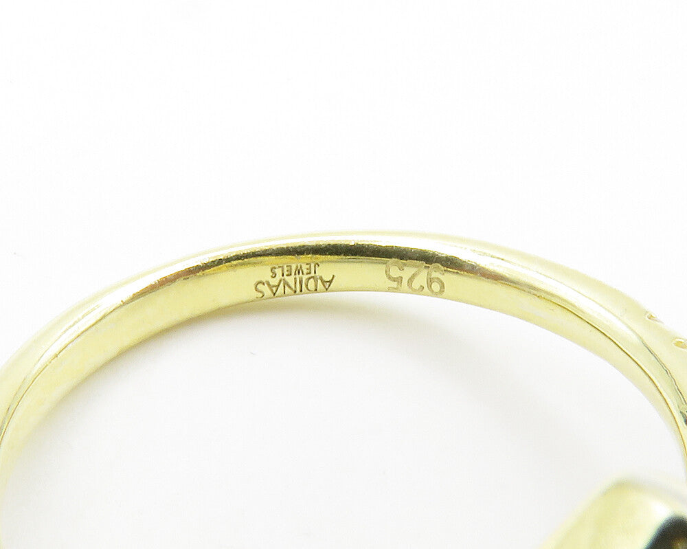 925 Sterling Silver  Shiny Cubic Zirconia Gold Plated Band Ring Sz 7  RG14777
