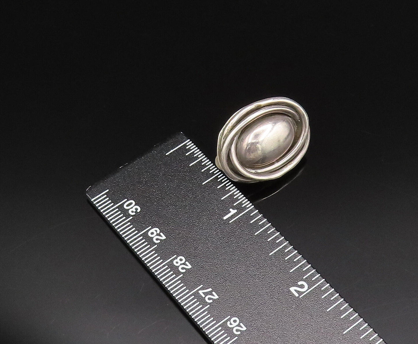 MEXICO 925 Silver  Vintage Wrapped Oval Bead Non Pierced Earrings  EG12098