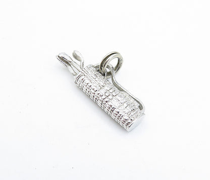 925 Sterling Silver  Vintage Petite Bag Of Golf Clubs Sports Pendant  PT4694