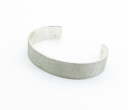 JEG 925 Sterling Silver  Vintage Minimalist Frosted Cuff Bracelet  BT2201