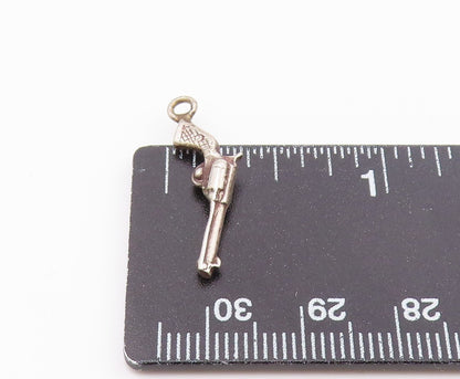 925 Sterling Silver  Vintage Trendy Pistol Gun Charm Pendant  PT20814