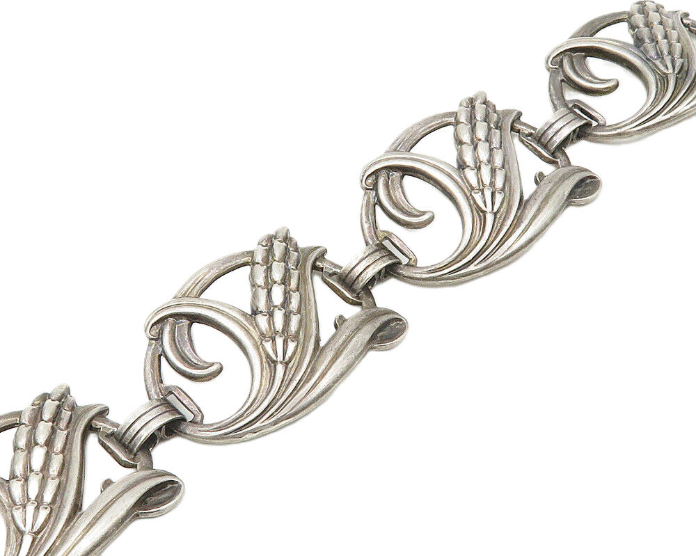 DANECRAFT 925 Sterling Silver  Vintage Dark Tone Wheat Chain Bracelet  BT7213