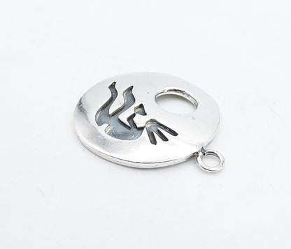 MEXICO 925 Sterling Silver  Vintage Oxidized Kokopelli Dancer Pendant  PT3886