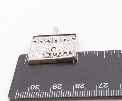 925 Sterling Silver Vintage Pendant Religious Jerusalem Jeremiah  PT24072