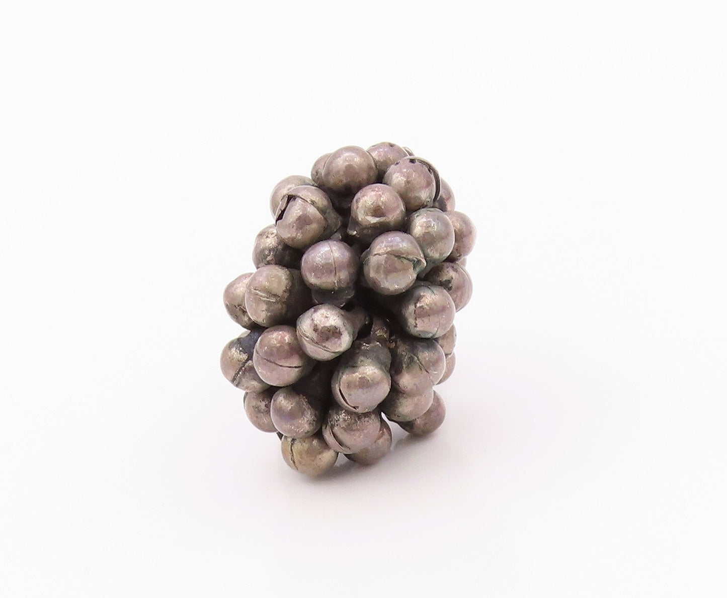 925 Sterling Silver Vintage Ring Antique Dark Tone Bunch Of Grapes Sz 6  RG32012