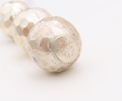 925 Sterling Silver Vintage Earrings Drop Solid Linked Disco Balls  EG13213