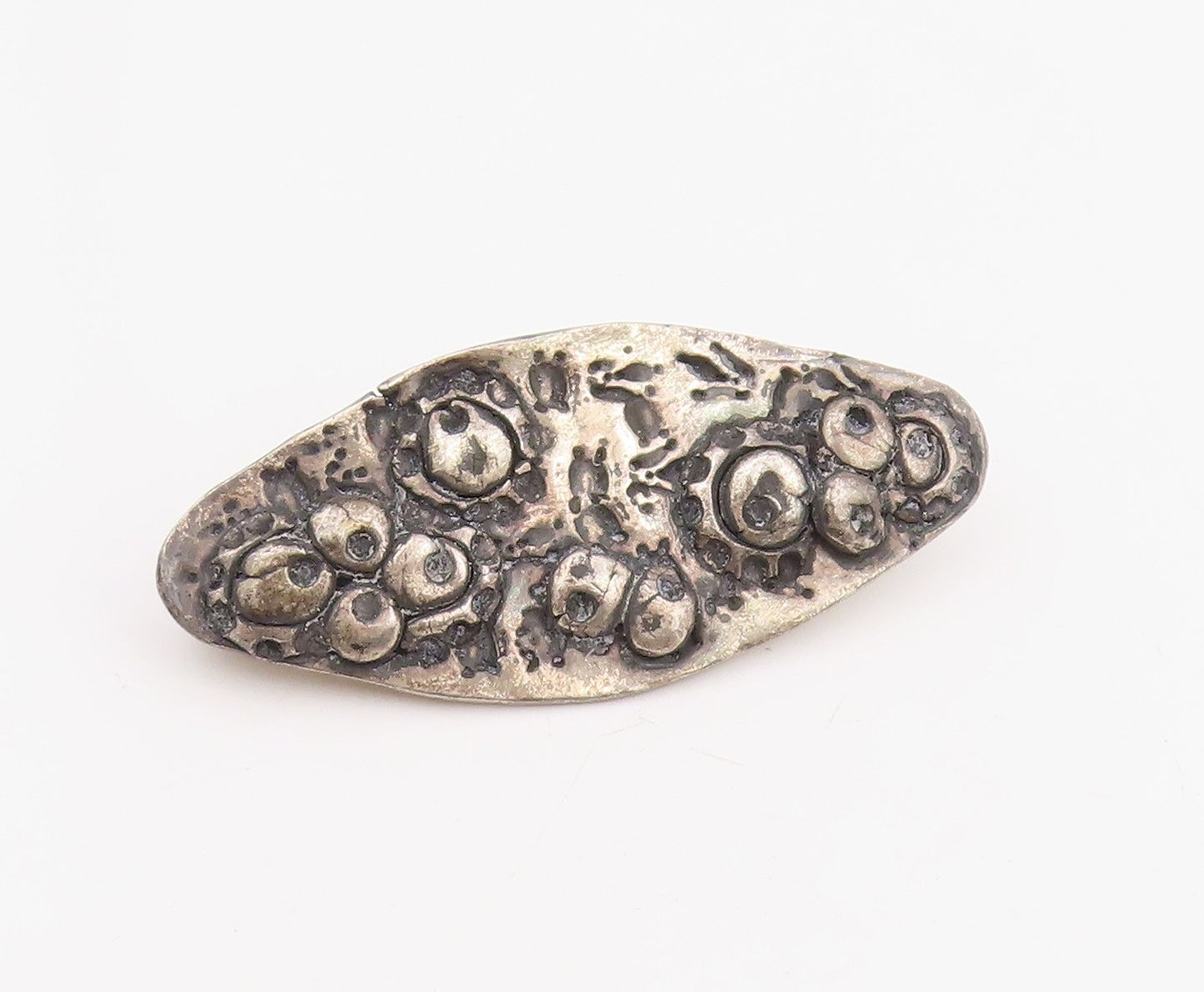 925 Sterling Silver Vintage Brooch Pin Antique Brutalist Abstract Design BP12314