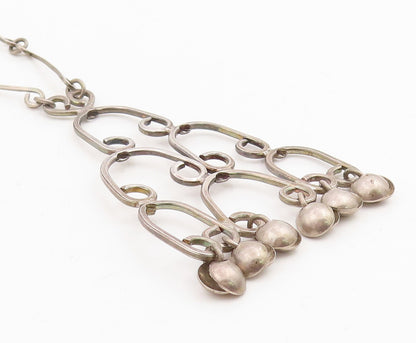 925 Sterling Silver Vintage Necklace ISRAEL Linked Loop Chandelier Chain  NE4759