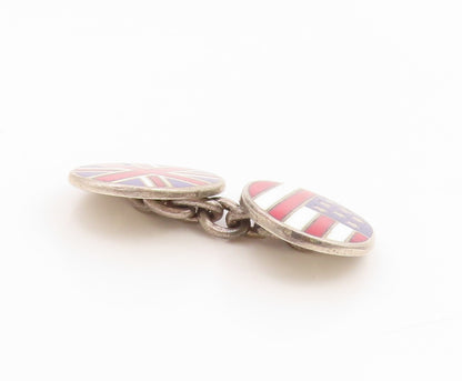 925 Sterling Silver Vintage Cufflinks Enamel Designer Single Pieces  TR4238
