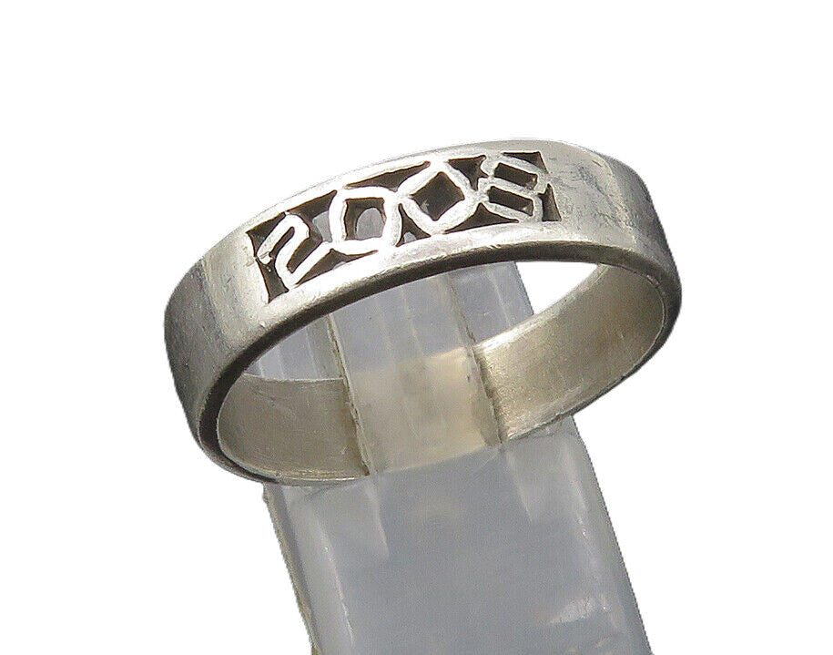 925 Sterling Silver  Vintage Minimalist Smooth Large Band Ring Sz 12  RG22419