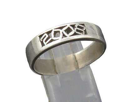 925 Sterling Silver  Vintage Minimalist Smooth Large Band Ring Sz 12  RG22419
