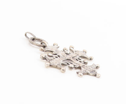 925 Sterling Silver Vintage Pendant Antique Coptic Ethiopian Cross  PT26304