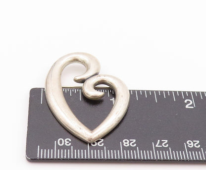 925 Sterling Silver Vintage Brooch JAMES AVERY Swirly Cutout Love Heart  BP11610