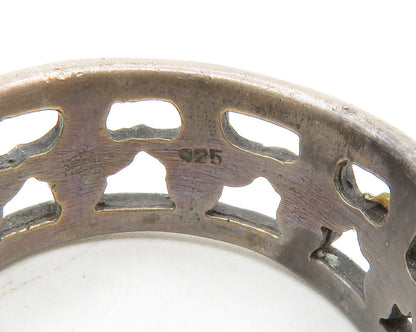 925 Sterling Silver  Vintage Holding Hands Unity Band Ring Sz 12  RG12629