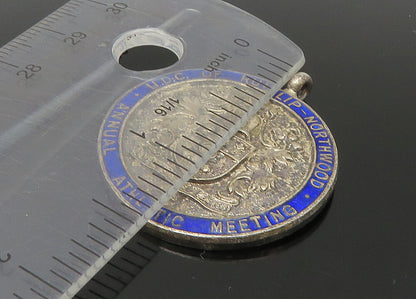 925 Sterling Silver  Vintage Enamel Annual Athletic Meeting Pendant  PT18466