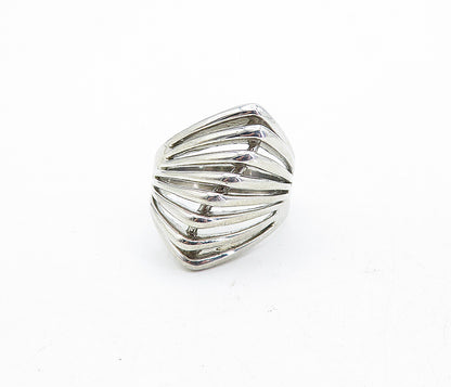 925 Sterling Silver  Vintage Shiny Pointed Split Dome Band Ring Sz 7  RG5576