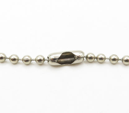 925 Sterling Silver  Vintage Save The World Cutout Chain Necklace  NE2559
