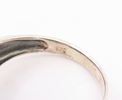 925 Sterling Silver Vintage Ring Carved Gothic Skull & Hands  Sz 13  RG35911