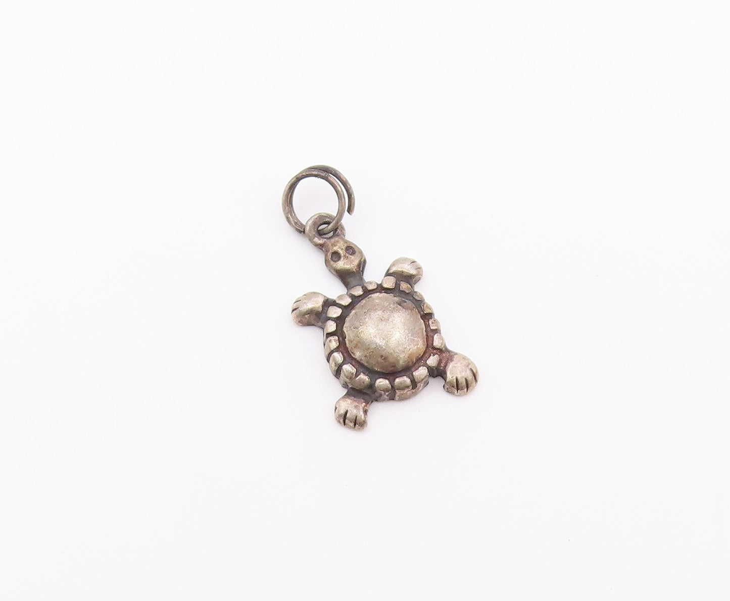 925 Sterling Silver  Vintage Dark Tone Turtle Animal Motif Pendant  PT17871