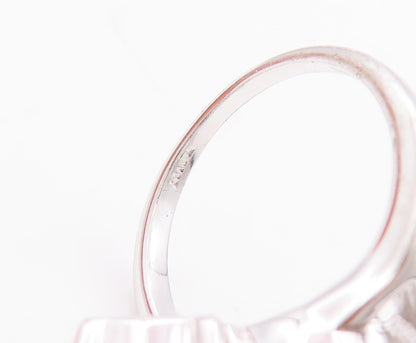 925 Sterling Silver Vintage Ring Designer Brutalist Moonstone  Sz 8  RG29491
