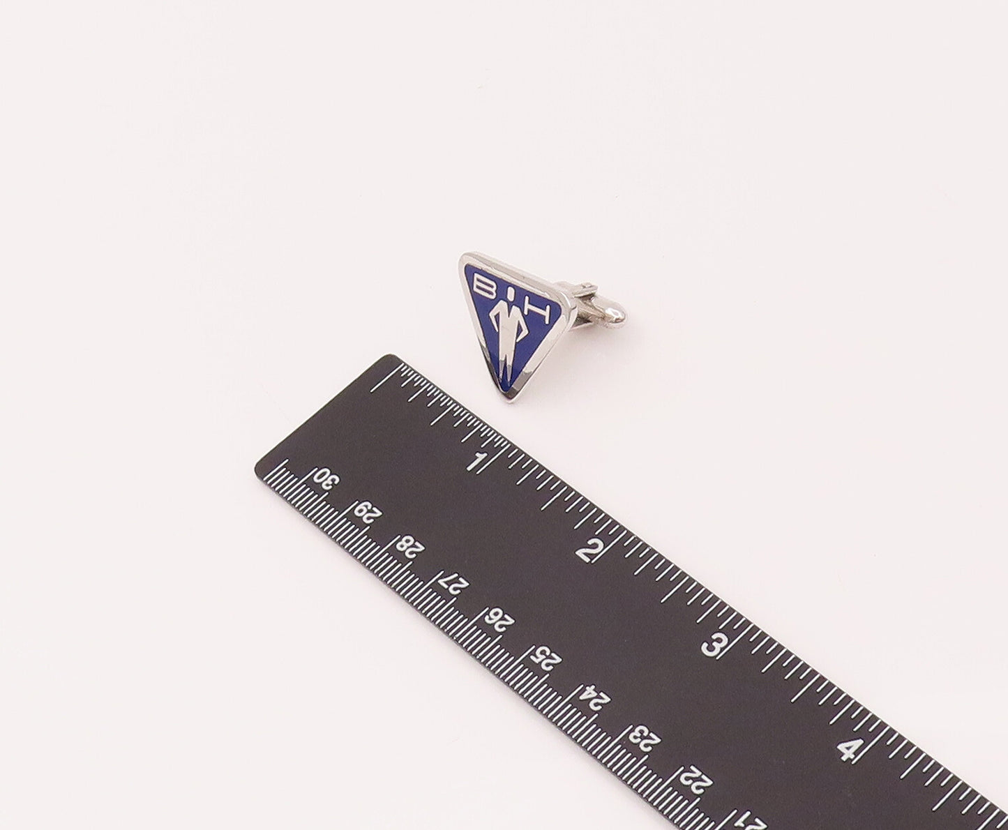 LA MODE 925 Sterling Silver Vintage Triangular Blue Tie Pin & Cuff Links  TR3475