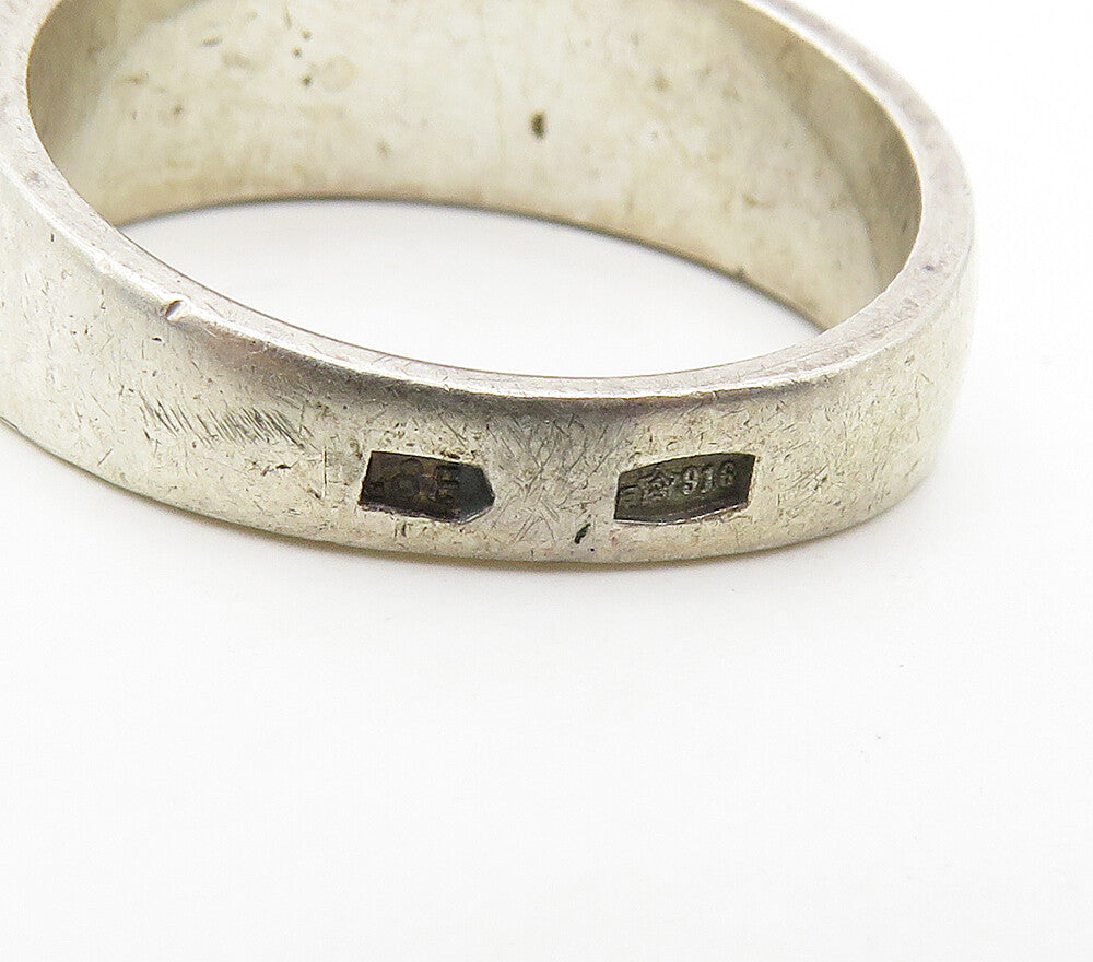 RUSSIA 925 Sterling Silver  Vintage Floral Etched Band Ring Sz 7.5  RG17021