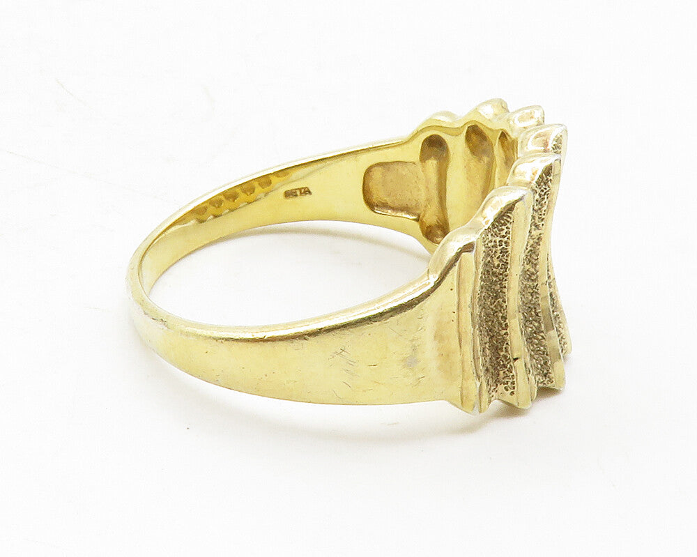925 Sterling Silver  Vintage Shiny Sculpted Tapered Band Ring Sz 11  RG13010