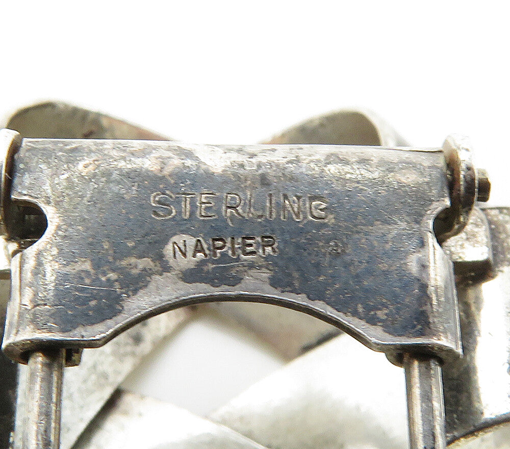 NAPIER 925 Sterling Silver  Vintage Shiny Smooth Ribbon Knot Fur Clip  TR2228