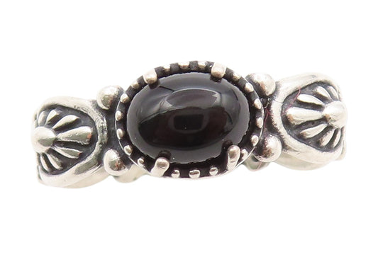 925 Sterling Silver Vintage Ring COROLYN POLLACK Black Onyx Band  Sz 10  RG33665