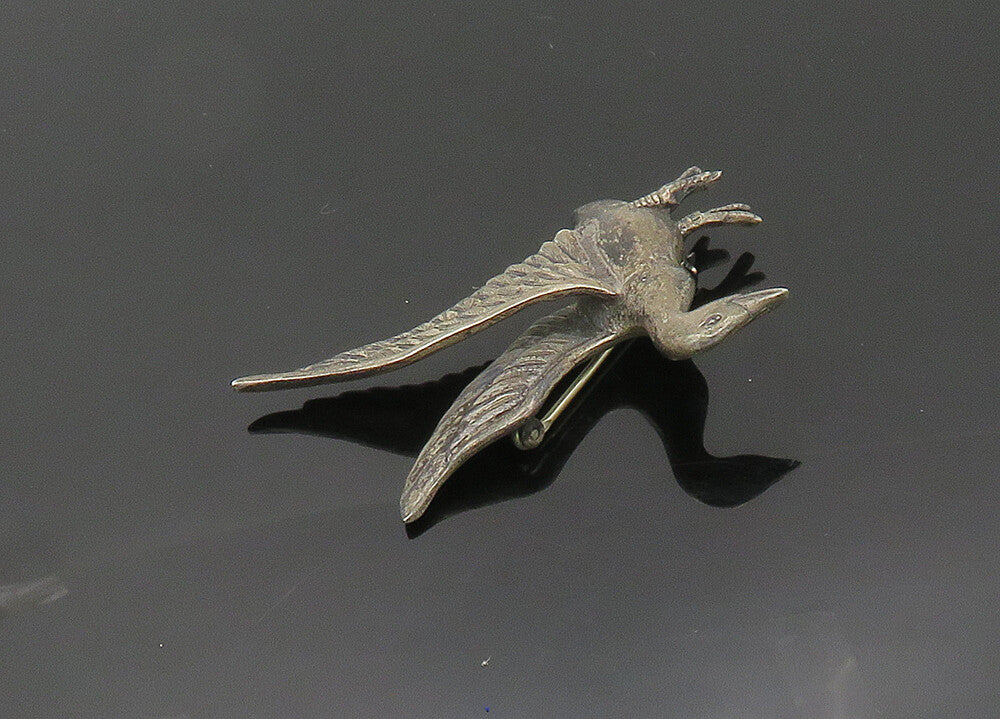 DANECRAFT 925 Sterling Silver  Vintage Antique Bird Motif Brooch Pin  BP8018
