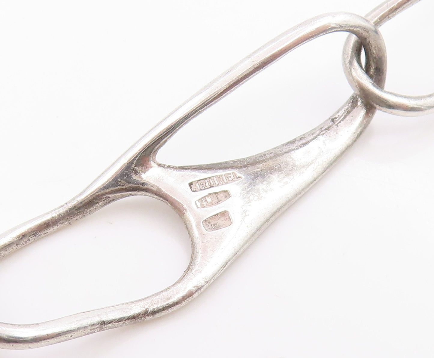 925 Sterling Silver Vintage Necklace BRUNEL Sculptural Link Chain  NE4881