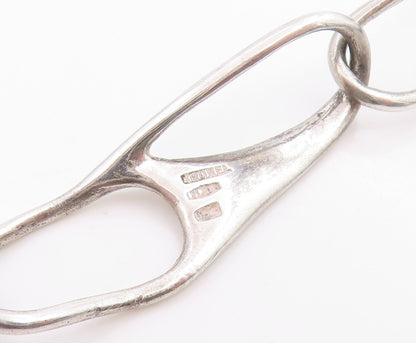 925 Sterling Silver Vintage Necklace BRUNEL Sculptural Link Chain  NE4881