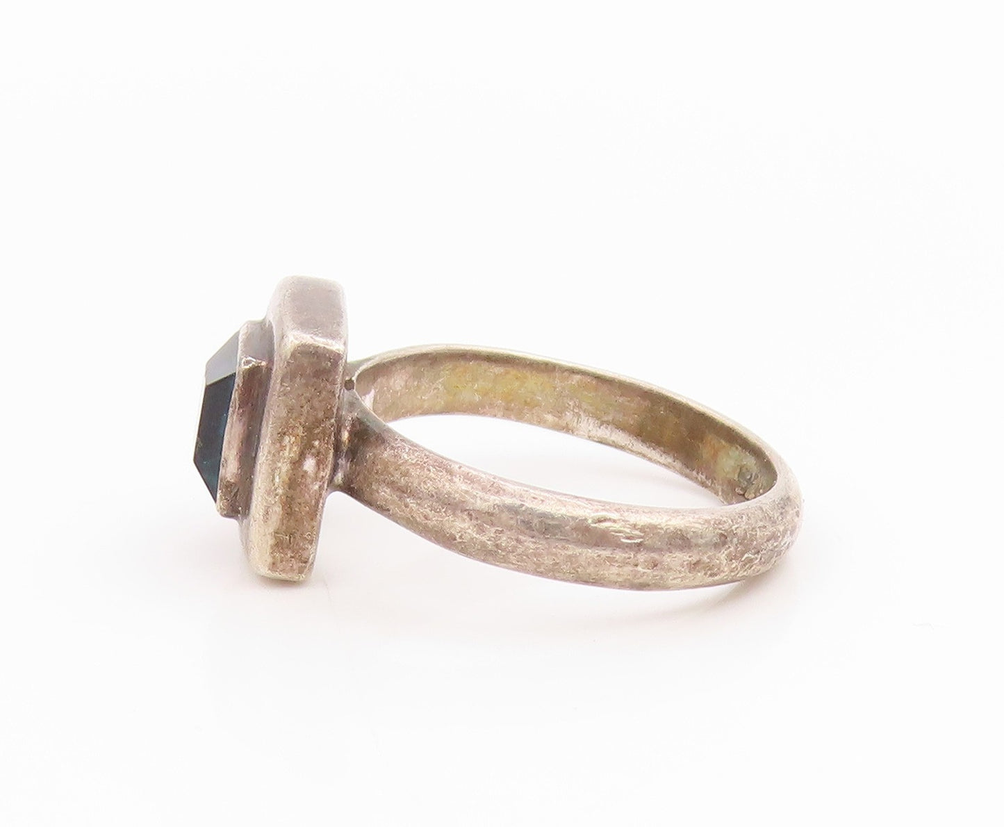 925 Sterling Silver Vintage Ring VERSANI London Blue Topaz Band  Sz 6.5  RG35723