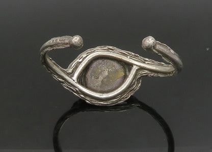 925 Sterling Silver  Vintage Rhodonite Modernist Sculpted Cuff Bracelet BT9130