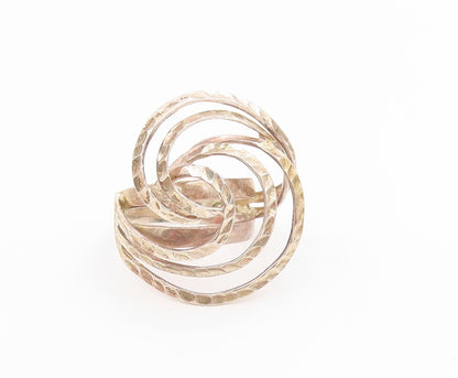 925 Sterling Silver Vintage Ring Classic Etched Swirly Spiral Band Sz 7 RG36003