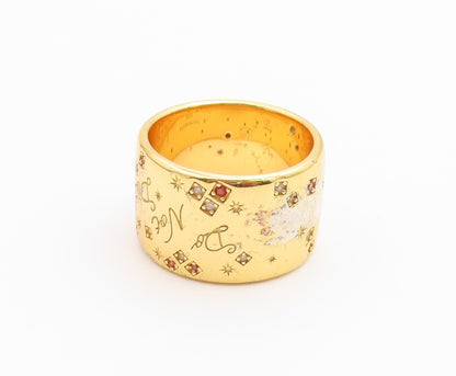 925 Sterling Silver Vintage Ring Gold Plated DAUPHINETTE CZ Band  Sz 7  RG36709