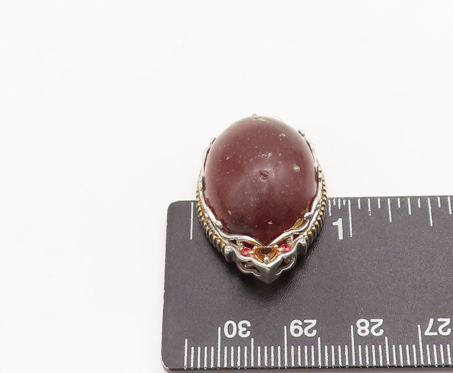 925 Sterling Silver Vintage Pendant MICHAEL VALITUTTI Framed Gemstone  PT23199