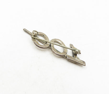 DOSKOW 925 Sterling Silver  Vintage Dark Tone 100 Golf Club Brooch Pin  BP3421