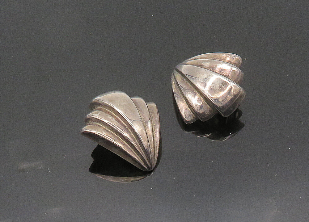 BAYANIHAN 925 Silver  Vintage Hollow Fluted Non Pierce Drop Earrings  EG10179