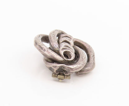 925 Sterling Silver Vintage Brooch Pin Antique Intertwined Knot Design  BP12247