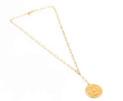 925 Sterling Silver Vintage Necklace Gold Plated CZ Compass Medal Chain  NE4797