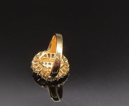 925 Silver  Vintage Gold Plated Sparkly Cubic Zirconia Ring Sz 6.5  RG25634