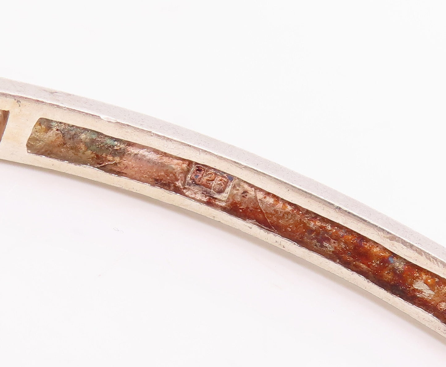 925 Sterling Silver Vintage Bracelet Round Cut Citrine Beaded Bangle  BT10665
