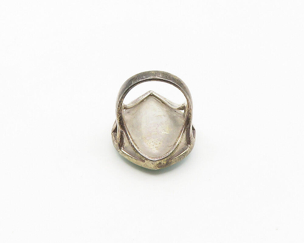 925 Sterling Silver  Vintage Turquoise Pear Shape Cocktail Ring Sz 6.5 RG17784
