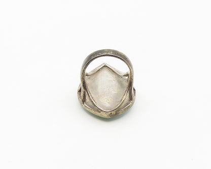 925 Sterling Silver  Vintage Turquoise Pear Shape Cocktail Ring Sz 6.5 RG17784