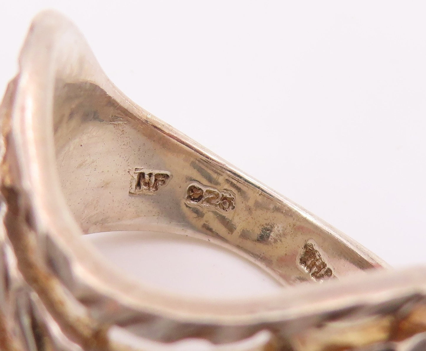 925 Sterling Silver Vintage Ring Etched Multi Row Wavy Curve Band  Sz 7  RG34496