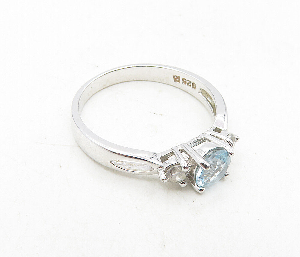 ROSS SIMON 925 Sterling Silver Vintage Topaz Solitaire Accent Ring Sz 8  RG9215