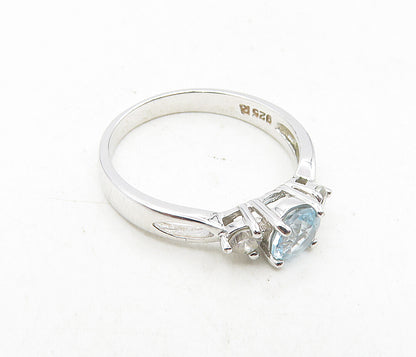 ROSS SIMON 925 Sterling Silver Vintage Topaz Solitaire Accent Ring Sz 8  RG9215