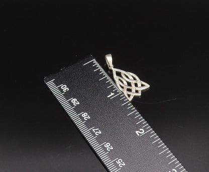 925 Sterling Silver  Vintage Minimalist Celtic Knot Drop Pendant  PT21742